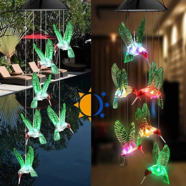 Solar Led Işıklı Kuşlu Bahçe Dekoru 6 Ledli,renkli Işık Çokrenkli Solar Led Işıklı Kuşlu Bahçe Dekoru 6 Ledli,renkli Işık Çokrenkli