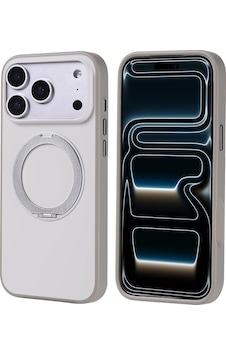 Apple iPhone Uyumlu 17 Pro Max Kılıf M-safe Şarj Özellikli Standlı Zore Proton Silikon Kapak Gri Apple iPhone Uyumlu 17 Pro Max Kılıf M-safe Şarj Özellikli Standlı Zore Proton Silikon Kapak Gri