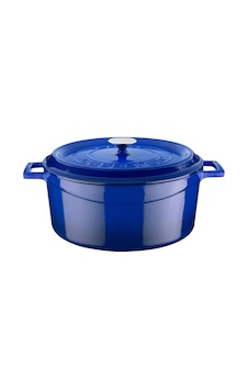 Lava Döküm Yuvarlak Tencere. Trendy Çap Ø 32cm. - Mavi Mavi Lava Döküm Yuvarlak Tencere. Trendy Çap Ø 32cm. - Mavi Mavi