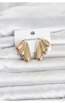 316l Çelik Gold Renk Vintage Kadın Küpe - Çok Renkli 316l Çelik Gold Renk Vintage Kadın Küpe - Çok Renkli