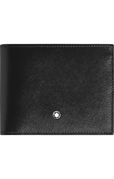 221320 Montblanc Meisterstück 6 Cc Siyah / Mavi Deri Cüzdan