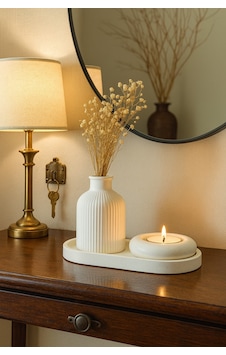 Seramik Vazo, Tealight Mumluk Ve Dekoratif Tepsi Seti - Beyaz Minimal Tasarım 62477345 Seramik Vazo, Tealight Mumluk Ve Dekoratif Tepsi Seti - Beyaz Minimal Tasarım 62477345