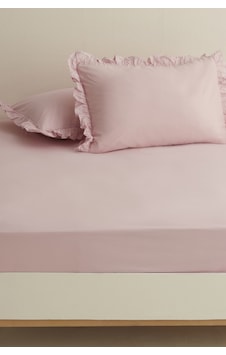 Karaca Home Basic %100 Pamuk King Kişilik Düz Çarşaf Pudra