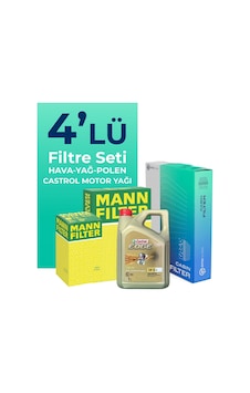 Mann Audi A1 1.4 Tsi Filtre Bakım Seti Castrol Motor Yağlı (2014-2018) 4 Lü Mann Audi A1 1.4 Tsi Filtre Bakım Seti Castrol Motor Yağlı (2014-2018) 4 Lü