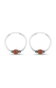 Takı Dükkanı Boncuklu Gümüş Halka Küpe 10 mm wsk09-10