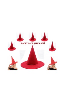 Kırmızı Renk Keçe Cadı Şapkası Yetişkin Çocuk Uyumlu 6 Adet Açık Mavi Kırmızı Renk Keçe Cadı Şapkası Yetişkin Çocuk Uyumlu 6 Adet Açık Mavi