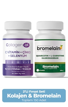 Collagen Life 5 Tip Kolajen & Bromelain Tablet Seti