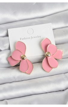Mey İthalat Pembe Mineli Lotus Model Pirinç Kadın Küpe Çok Renkli Mey İthalat Pembe Mineli Lotus Model Pirinç Kadın Küpe Çok Renkli