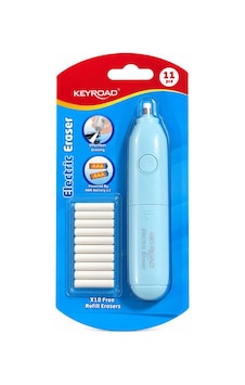 Keyroad Pilli Silgi 10 Adet Silgi Yedekli Mavi Keyroad Pilli Silgi 10 Adet Silgi Yedekli Mavi
