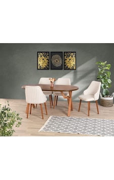 Uyar Ceviz Kaplama 4 Adet Verona Sandalye 90 160 Sahra Sabit Masa Uyar Ceviz Kaplama 4 Adet Verona Sandalye 90 160 Sahra Sabit Masa