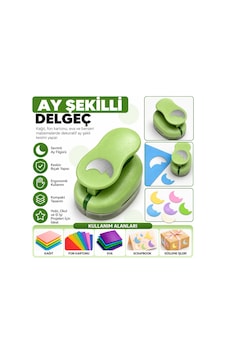 Ay Şekilli Orta Boy Şekilli Delgeç Kağıt Fon Kartonu Eva Delgeç Scrapbook Hobi Delgeci Çok Renkli Ay Şekilli Orta Boy Şekilli Delgeç Kağıt Fon Kartonu Eva Delgeç Scrapbook Hobi Delgeci Çok Renkli