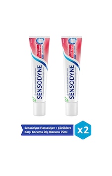 Sensodyne Hassasiyet + Çürüklere Karşı Koruma Diş Macunu 75ml X 2 Adet Beyazlık