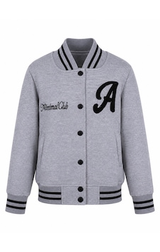 Trender Düğmeli A Baskı 3 İp Kolej Gri Erkek Çocuk Sweatshirt 8088
