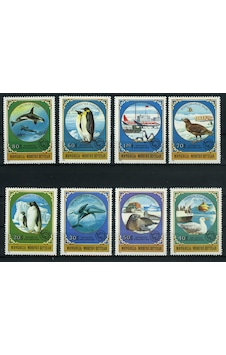 Koleksiyon Pulları, 1980 Moğolistan,antartika Yaban Hayatı 8 Pulluk Damgasız Tam Seri,n11-12