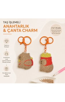 5d Elmas Taş İşlemeli Anahtarlık & Çanta Charmı 2'li Set 5x6 Cm Diamond Painting Keychain & Bag Charm Bkbt17859 5d Elmas Taş İşlemeli Anahtarlık & Çanta Charmı 2'li Set 5x6 Cm Diamond Painting Keychain & Bag Charm Bkbt17859