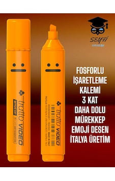 Fosforlu İşaretleme Kalemi 3 Kat Daha Dolu Mürekkep İtalya Üretim Turuncu Fosforlu İşaretleme Kalemi 3 Kat Daha Dolu Mürekkep İtalya Üretim Turuncu