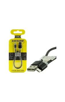 Powermaster Dataline Android Serisi C Type Aparatlı Örgülü Kısa Şarj Kablosu