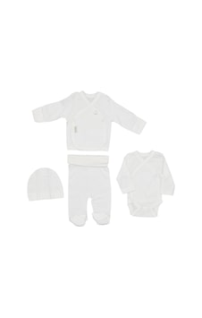 Ciccim Baby Prematüre 4'lü Bebek Zıbın Seti 4948 Ekru