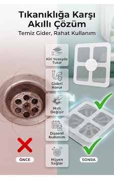 Gider Kapatıcı Pislik Tutucu Kendinden Yapışkanlı Gider Kapağı