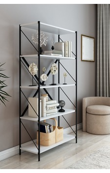 Stone 5 Raflı Dekoratif Kitaplık Çok Amaçlı Raf Sistemi Ofis Banyo Mutfak Kitaplık Beyaz Kahverengi Stone 5 Raflı Dekoratif Kitaplık Çok Amaçlı Raf Sistemi Ofis Banyo Mutfak Kitaplık Beyaz Kahverengi