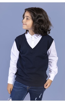 Toontoy Kids Toontoy Erkek Çocuk Süveterli Okul Gömlek Beyaz Toontoy Kids Toontoy Erkek Çocuk Süveterli Okul Gömlek Beyaz