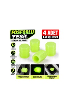 Fosforlu Yeşil Sibop Kapağı 4'lü Set Gece Parlayan Araç Lastik Sibop Koruyucu Plastik Kapak - 939659085 Fosforlu Yeşil Sibop Kapağı 4'lü Set Gece Parlayan Araç Lastik Sibop Koruyucu Plastik Kapak - 939659085