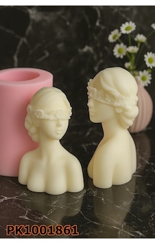 Pk1001861 - Silikon Kalıp Mum Kalıbı Çiçek Maskeli Mum Kız Renksiz Pk1001861 - Silikon Kalıp Mum Kalıbı Çiçek Maskeli Mum Kız Renksiz