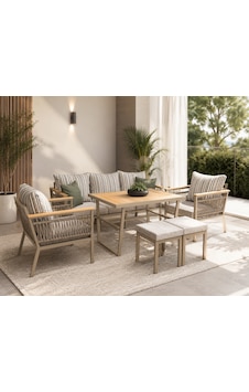 Sille Metal Bahçe Balkon Teras Koltuk Takımı 3+1+1+masa+2 Adet Puf Sille Metal Bahçe Balkon Teras Koltuk Takımı 3+1+1+masa+2 Adet Puf