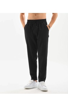 Modavra Unisex Çizgili Eşofman Altı - Siyah 001 Modavra Unisex Çizgili Eşofman Altı - Siyah 001