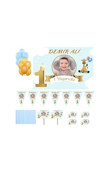 Bulut Konsept Temalı Doğum Günü Süsleme Ve Magnet Set, 1 Yaş Doğ Bulut Konsept Temalı Doğum Günü Süsleme Ve Magnet Set, 1 Yaş Doğ