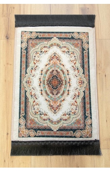 Mini Alın Seccadesi Kaymaz Taban Desenli Cep Tipi Seyahat Namaz Seccadesi - Krem / Çok Renkli Mini Alın Seccadesi Kaymaz Taban Desenli Cep Tipi Seyahat Namaz Seccadesi - Krem / Çok Renkli
