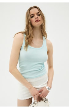 Ethıquet Lıllesol Kadın Fitilli Görünümlü Slim Fit Vücuda Oturan Havuz Yakalı Pamuklu Basic Turkuaz Ethıquet Lıllesol Kadın Fitilli Görünümlü Slim Fit Vücuda Oturan Havuz Yakalı Pamuklu Basic Turkuaz