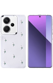 Xiaomi Redmi Note 13 Pro Plus 5g Kılıf Airbag Tasarımlı Simli Şeffaf Zore Kutup Kapak Lale