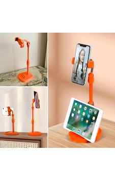 Masa Üstü Tablet Ve Telefon Tutucu Plastik Aparat Turuncu Telefon Standı 5324 1 ADET Masa Üstü Tablet Ve Telefon Tutucu Plastik Aparat Turuncu Telefon Standı 5324 1 ADET
