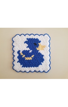 Banyo Bebek El Örmesi Çirkin Ördek Desenli Takım Renkler Banyo Bebek El Örmesi Çirkin Ördek Desenli Takım Renkler