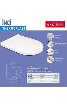 Nkp İnci Thermoplast Amortisörlü Klozet Kapağı Tak Çıkart Nkp İnci Thermoplast Amortisörlü Klozet Kapağı Tak Çıkart