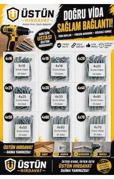450pcs Vida Seti 4x16 - 4x70mm Diğer 450pcs Vida Seti 4x16 - 4x70mm Diğer