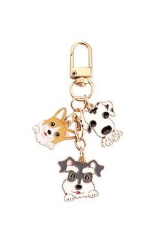 Sevimli Köpekler Metal Charm Anahtarlık Çok Renkli Çok Renkli Sevimli Köpekler Metal Charm Anahtarlık Çok Renkli Çok Renkli