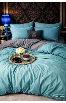 More Home Çift Kişilik Yorgan Kılıfı + Yastık Kılıfı Mavi Antrazit More Home Çift Kişilik Yorgan Kılıfı + Yastık Kılıfı Mavi Antrazit