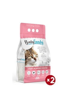 Benty Sandy Bebek Pudra Kokulu İnce Topaklaşan Bentonit Kedi Kumu 2 x 10 L Benty Sandy Bebek Pudra Kokulu İnce Topaklaşan Bentonit Kedi Kumu 2 x 10 L
