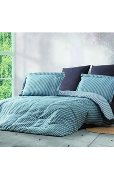 Maxstyle Bambu Çizgili Petrol Double Nevresim Takımı Çizgili Maxstyle Bambu Çizgili Petrol Double Nevresim Takımı Çizgili