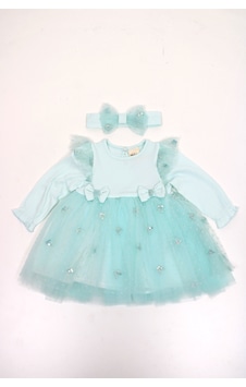 Serkon Fitilli Tüllü Bebek Elbise 0558 Mint Serkon Fitilli Tüllü Bebek Elbise 0558 Mint
