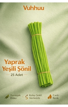 Şönil Tel Yaprak Yeşili 25 Adet Pipe Cleaner Hobi Malzemesi El İşi Ve Çiçek Yapımı İçin Şönil Tel Yaprak Yeşili 25 Adet Pipe Cleaner Hobi Malzemesi El İşi Ve Çiçek Yapımı İçin