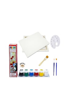 Lüks Guaj Boya Başlangıç Seti 25x35 Tuval İpek Zemin Fırçalı 6x20 Ml Çok Renkli Lüks Guaj Boya Başlangıç Seti 25x35 Tuval İpek Zemin Fırçalı 6x20 Ml Çok Renkli