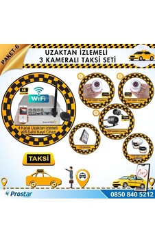 Taksi Kamera Seti 6 Uzaktan İzlemeli 3 Kameralı Wifi 1 Tb Harddi Taksi Kamera Seti 6 Uzaktan İzlemeli 3 Kameralı Wifi 1 Tb Harddi