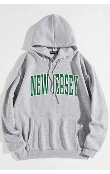 Startmore Garalio New Jersey Baskılı Gri Kapüşonlu Oversize Sweatshirt Startmore Garalio New Jersey Baskılı Gri Kapüşonlu Oversize Sweatshirt
