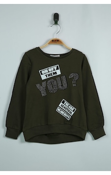 Toontoy Kız Çocuk Sweatshirt You Baskı Haki Toontoy Kız Çocuk Sweatshirt You Baskı Haki