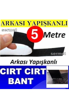 Siyah 5 Metre Çırt Bant Yapışkanlı Cırt 2 Cm Genişliğinde