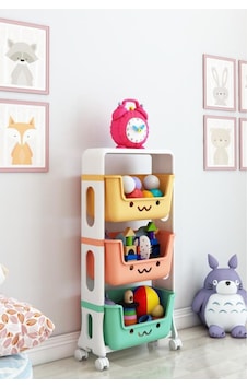Kids 3 Katlı Oyuncak Dolabı, Oyuncak Organizeri, Sepetli Oyuncak Dolabı Çok Renkli Kids 3 Katlı Oyuncak Dolabı, Oyuncak Organizeri, Sepetli Oyuncak Dolabı Çok Renkli