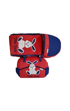 Diba Baby Tavşan Desenli Portbebe + Bebek Çanta Seti 2'li
